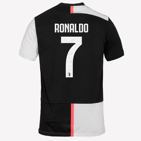 Camiseta Juventus NO.7 Ronaldo 1ª 2019-2020 Blanco Negro